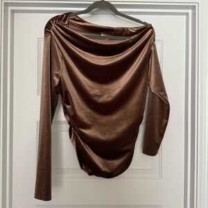 Abercrombie & Fitch Brown Velvet Blouse, Size L
